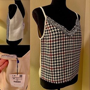 Zara Houndstooth Tank Top